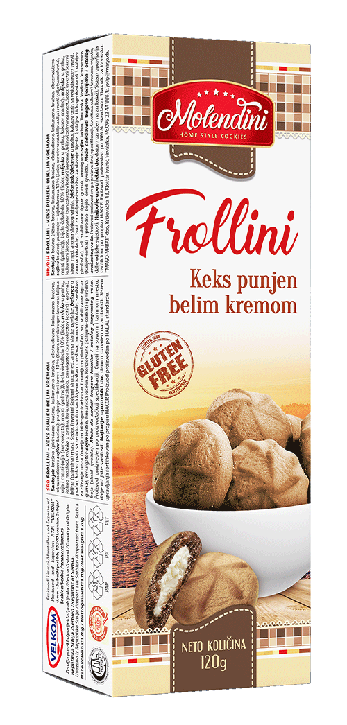 Molendini | Keks Frollini punjen belim kremom